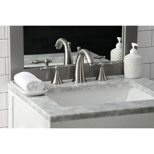 Naples KS2978NL Two-Handle 3-Hole Deck Mount Widespread Bathroom Faucet with Brass Pop-Up, Brushed Nickel