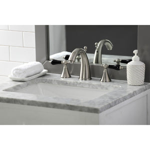 Duchess KS2978PKL Two-Handle Deck Mount Widespread Bathroom Faucet with Brass Pop-Up, Brushed Nickel