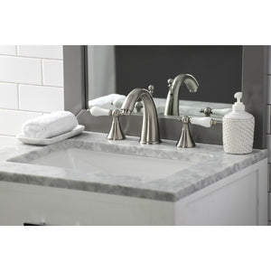 Naples KS2978PL Two-Handle 3-Hole Deck Mount Widespread Bathroom Faucet with Brass Pop-Up, Brushed Nickel
