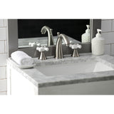 Naples KS2978PX Two-Handle 3-Hole Deck Mount Widespread Bathroom Faucet with Brass Pop-Up, Brushed Nickel