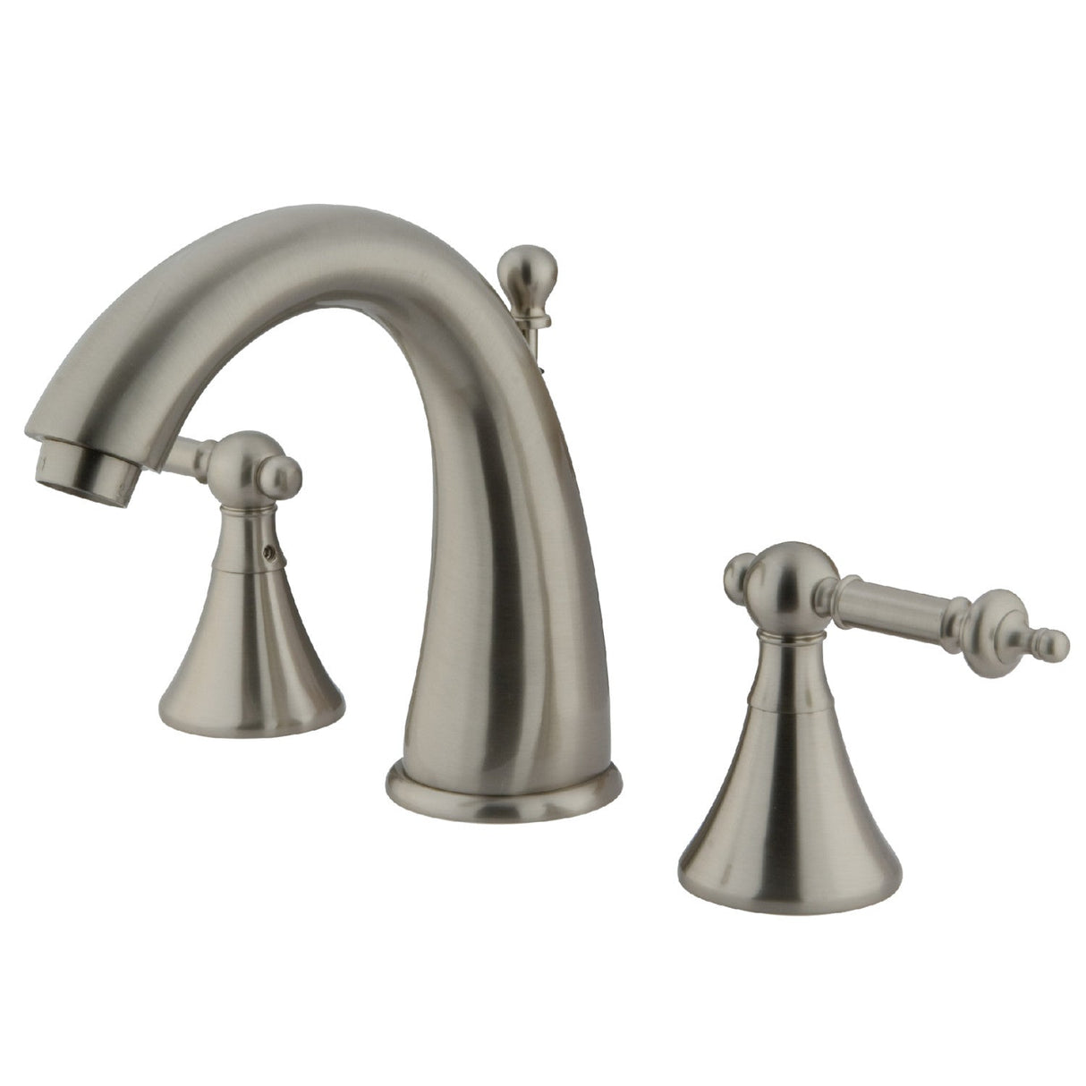 Templeton KS2978TL Two-Handle 3-Hole Deck Mount Widespread Bathroom Faucet with Brass Pop-Up, Brushed Nickel