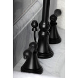 Governor KS2980AL Two-Handle 3-Hole Deck Mount Widespread Bathroom Faucet with Brass Pop-Up, Matte Black