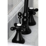 Governor KS2980AX Two-Handle 3-Hole Deck Mount Widespread Bathroom Faucet with Brass Pop-Up, Matte Black