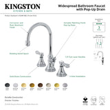 Heirloom KS2980BAL Two-Handle 3-Hole Deck Mount Widespread Bathroom Faucet with Brass Pop-Up, Matte Black