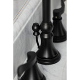 NuFrench KS2980DFL Two-Handle 3-Hole Deck Mount Widespread Bathroom Faucet with Brass Pop-Up, Matte Black