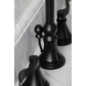 NuFrench KS2980DFL Two-Handle 3-Hole Deck Mount Widespread Bathroom Faucet with Brass Pop-Up, Matte Black