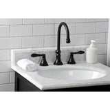 NuFrench KS2980DFL Two-Handle 3-Hole Deck Mount Widespread Bathroom Faucet with Brass Pop-Up, Matte Black