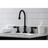 Duchess KS2980PKL Two-Handle 3-Hole Deck Mount Widespread Bathroom Faucet with Brass Pop-Up, Matte Black