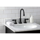 Duchess KS2980PKL Two-Handle 3-Hole Deck Mount Widespread Bathroom Faucet with Brass Pop-Up, Matte Black