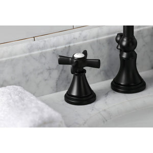 Millennium KS2980ZX Two-Handle 3-Hole Deck Mount Widespread Bathroom Faucet with Brass Pop-Up, Matte Black