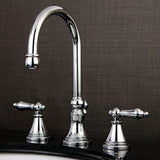 Governor KS2981AL Two-Handle 3-Hole Deck Mount Widespread Bathroom Faucet with Brass Pop-Up, Polished Chrome