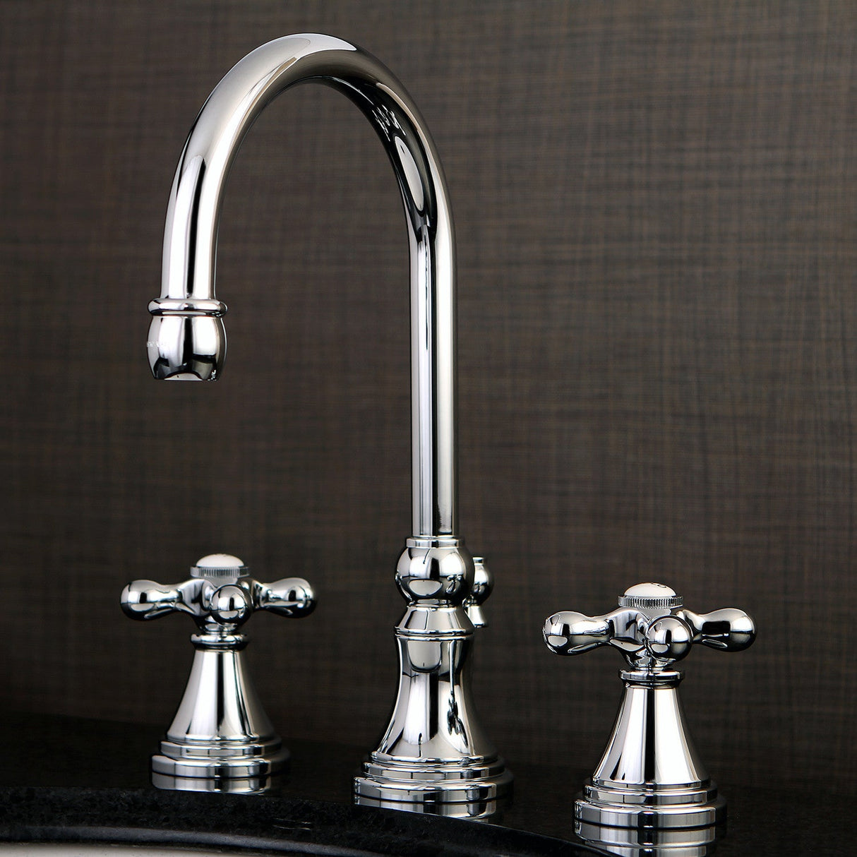 Governor KS2981AX Two-Handle 3-Hole Deck Mount Widespread Bathroom Faucet with Brass Pop-Up, Polished Chrome