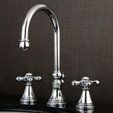 Governor KS2981AX Two-Handle 3-Hole Deck Mount Widespread Bathroom Faucet with Brass Pop-Up, Polished Chrome