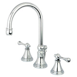 Governor KS2981BL Two-Handle 3-Hole Deck Mount Widespread Bathroom Faucet with Brass Pop-Up, Polished Chrome