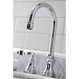 Century KS2981CFL Two-Handle 3-Hole Deck Mount Widespread Bathroom Faucet with Brass Pop-Up, Polished Chrome