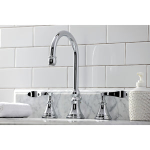 Century KS2981CFL Two-Handle 3-Hole Deck Mount Widespread Bathroom Faucet with Brass Pop-Up, Polished Chrome