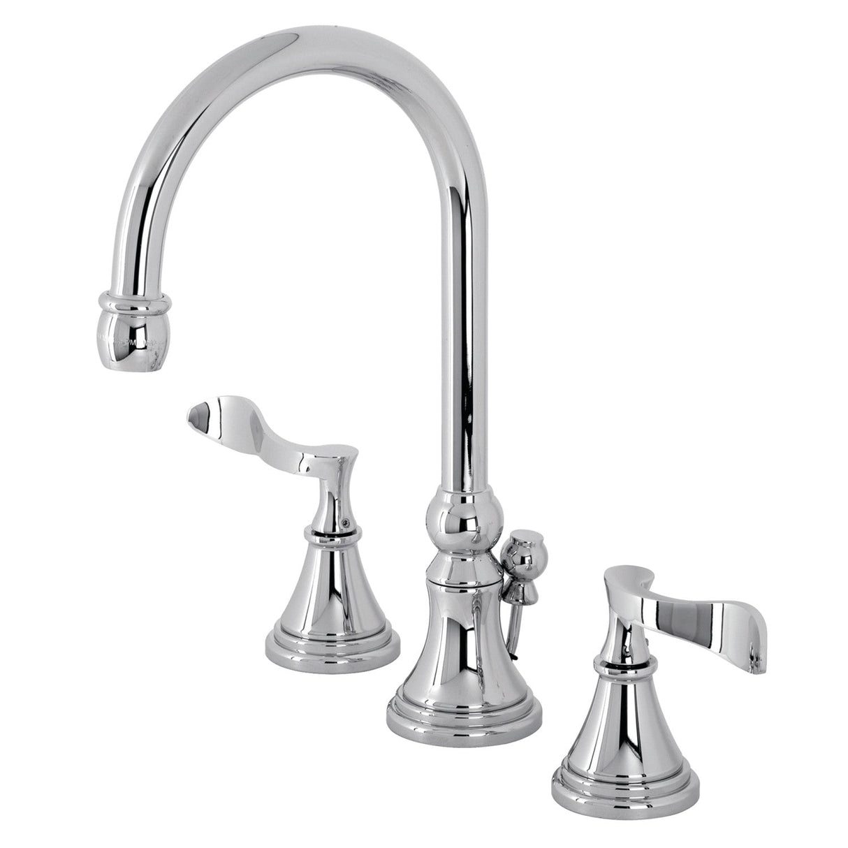 Century KS2981CFL Two-Handle 3-Hole Deck Mount Widespread Bathroom Faucet with Brass Pop-Up, Polished Chrome