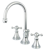 Governor KS2981KX Two-Handle 3-Hole Deck Mount Widespread Bathroom Faucet with Brass Pop-Up, Polished Chrome