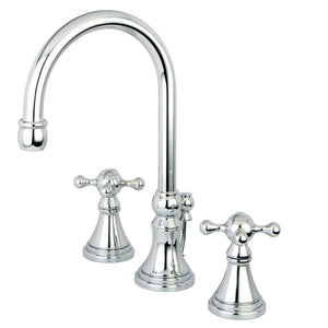 Governor KS2981KX Two-Handle 3-Hole Deck Mount Widespread Bathroom Faucet with Brass Pop-Up, Polished Chrome