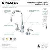 Governor KS2981NL Two-Handle 3-Hole Deck Mount Widespread Bathroom Faucet with Brass Pop-Up, Polished Chrome