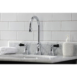 Duchess KS2981PKL Two-Handle 3-Hole Deck Mount Widespread Bathroom Faucet with Brass Pop-Up, Polished Chrome