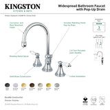 Governor KS2981PL Two-Handle 3-Hole Deck Mount Widespread Bathroom Faucet with Brass Pop-Up, Polished Chrome