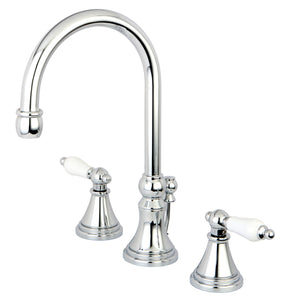 Governor KS2981PL Two-Handle 3-Hole Deck Mount Widespread Bathroom Faucet with Brass Pop-Up, Polished Chrome