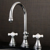 Governor KS2981PX Two-Handle 3-Hole Deck Mount Widespread Bathroom Faucet with Brass Pop-Up, Polished Chrome
