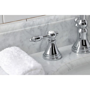 Tudor KS2981TAL Two-Handle 3-Hole Deck Mount Widespread Bathroom Faucet with Brass Pop-Up, Polished Chrome