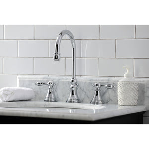 Tudor KS2981TAL Two-Handle 3-Hole Deck Mount Widespread Bathroom Faucet with Brass Pop-Up, Polished Chrome