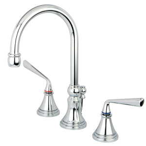 Silver Sage KS2981ZL Two-Handle 3-Hole Deck Mount Widespread Bathroom Faucet with Brass Pop-Up, Polished Chrome