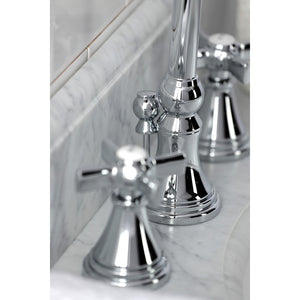 Millennium KS2981ZX Two-Handle 3-Hole Deck Mount Widespread Bathroom Faucet with Brass Pop-Up, Polished Chrome