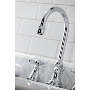 Millennium KS2981ZX Two-Handle 3-Hole Deck Mount Widespread Bathroom Faucet with Brass Pop-Up, Polished Chrome