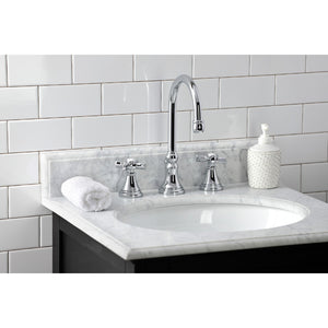 Millennium KS2981ZX Two-Handle 3-Hole Deck Mount Widespread Bathroom Faucet with Brass Pop-Up, Polished Chrome