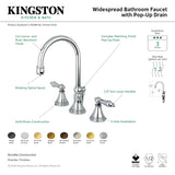 Governor KS2982AL Two-Handle 3-Hole Deck Mount Widespread Bathroom Faucet with Brass Pop-Up, Polished Brass