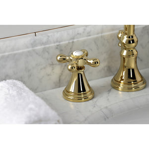 Governor KS2982AX Two-Handle 3-Hole Deck Mount Widespread Bathroom Faucet with Brass Pop-Up, Polished Brass