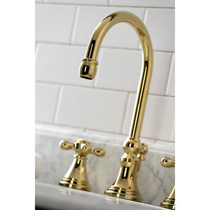 Governor KS2982AX Two-Handle 3-Hole Deck Mount Widespread Bathroom Faucet with Brass Pop-Up, Polished Brass
