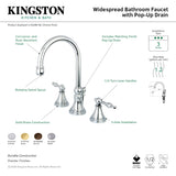 Governor KS2982NL Two-Handle 3-Hole Deck Mount Widespread Bathroom Faucet with Brass Pop-Up, Polished Brass