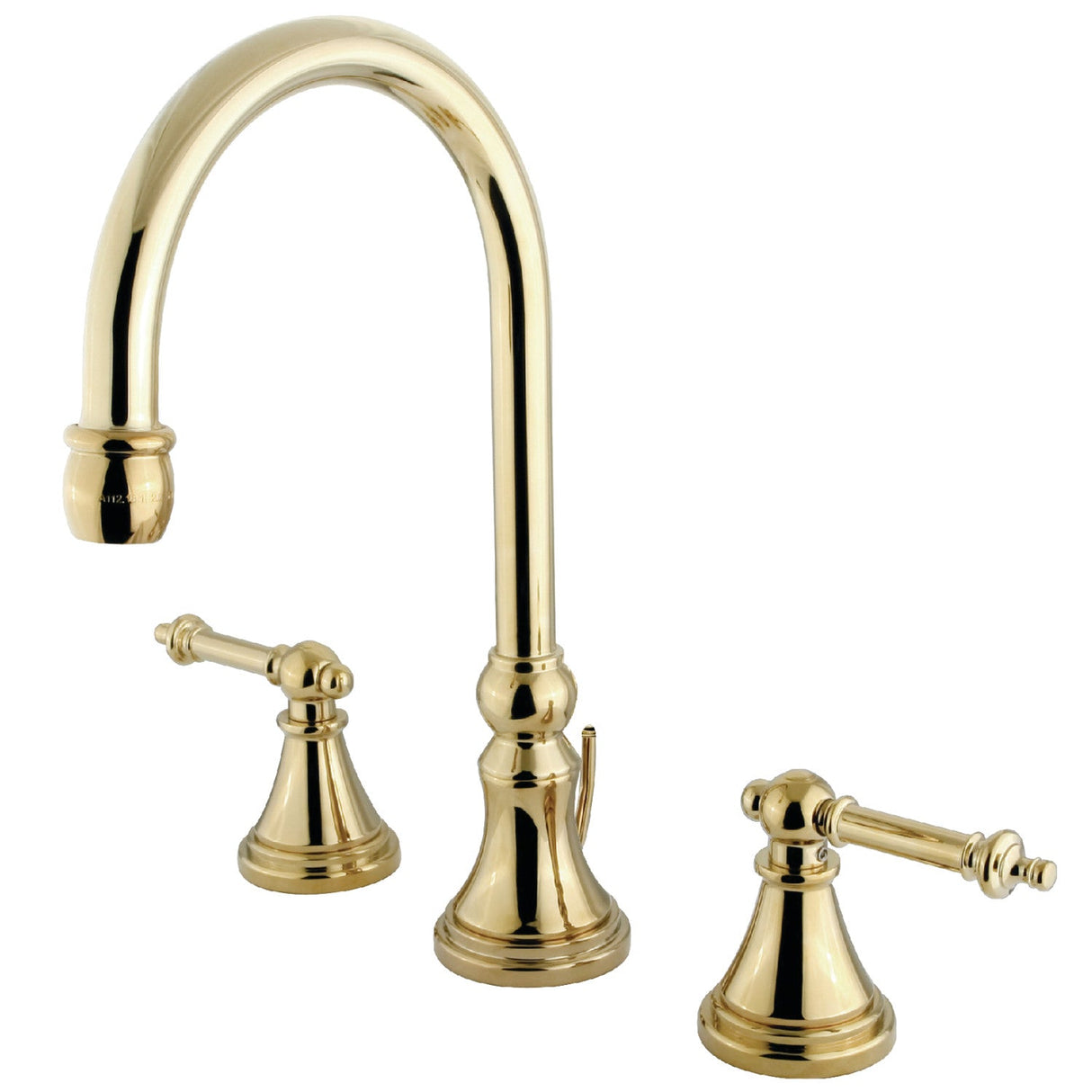 Templeton KS2982TL Two-Handle 3-Hole Deck Mount Widespread Bathroom Faucet with Brass Pop-Up, Polished Brass