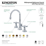 Millennium KS2982ZX Two-Handle 3-Hole Deck Mount Widespread Bathroom Faucet with Brass Pop-Up, Polished Brass