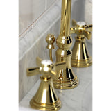 Millennium KS2982ZX Two-Handle 3-Hole Deck Mount Widespread Bathroom Faucet with Brass Pop-Up, Polished Brass