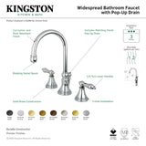 Governor KS2983AL Two-Handle 3-Hole Deck Mount Widespread Bathroom Faucet with Brass Pop-Up, Antique Brass