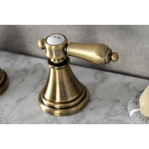 Heirloom KS2983BAL Two-Handle 3-Hole Deck Mount Widespread Bathroom Faucet with Brass Pop-Up, Antique Brass