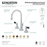 Duchess KS2983PKL Two-Handle 3-Hole Deck Mount Widespread Bathroom Faucet with Brass Pop-Up, Antique Brass