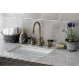 Duchess KS2983PKL Two-Handle 3-Hole Deck Mount Widespread Bathroom Faucet with Brass Pop-Up, Antique Brass