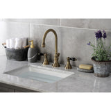 Duchess KS2983PKL Two-Handle 3-Hole Deck Mount Widespread Bathroom Faucet with Brass Pop-Up, Antique Brass
