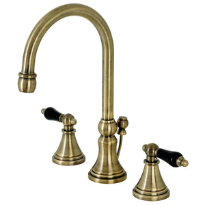 Duchess KS2983PKL Two-Handle 3-Hole Deck Mount Widespread Bathroom Faucet with Brass Pop-Up, Antique Brass
