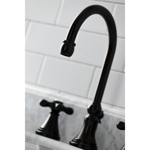 Governor KS2985AX Two-Handle 3-Hole Deck Mount Widespread Bathroom Faucet with Brass Pop-Up, Oil Rubbed Bronze