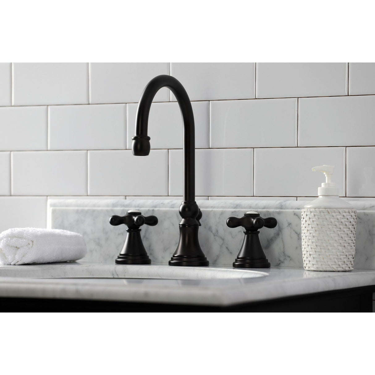 Governor KS2985AX Two-Handle 3-Hole Deck Mount Widespread Bathroom Faucet with Brass Pop-Up, Oil Rubbed Bronze