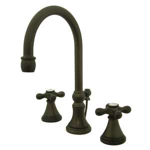 Governor KS2985AX Two-Handle 3-Hole Deck Mount Widespread Bathroom Faucet with Brass Pop-Up, Oil Rubbed Bronze
